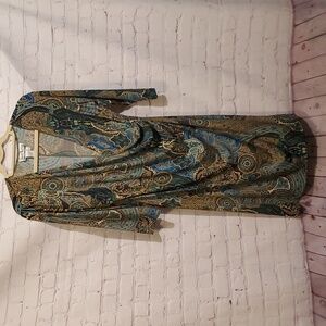 Sheri Martin Wrap Paisley Vintage Dress Size 14